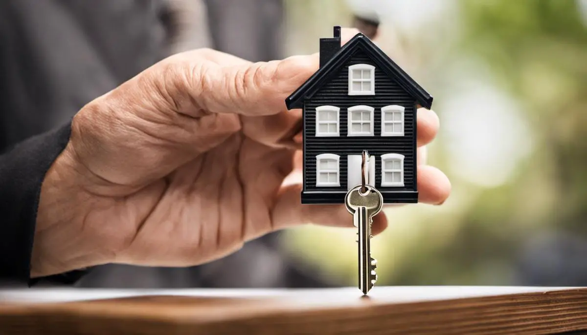 A person holding a house key, symbolizing the process of home refinance prequalification.