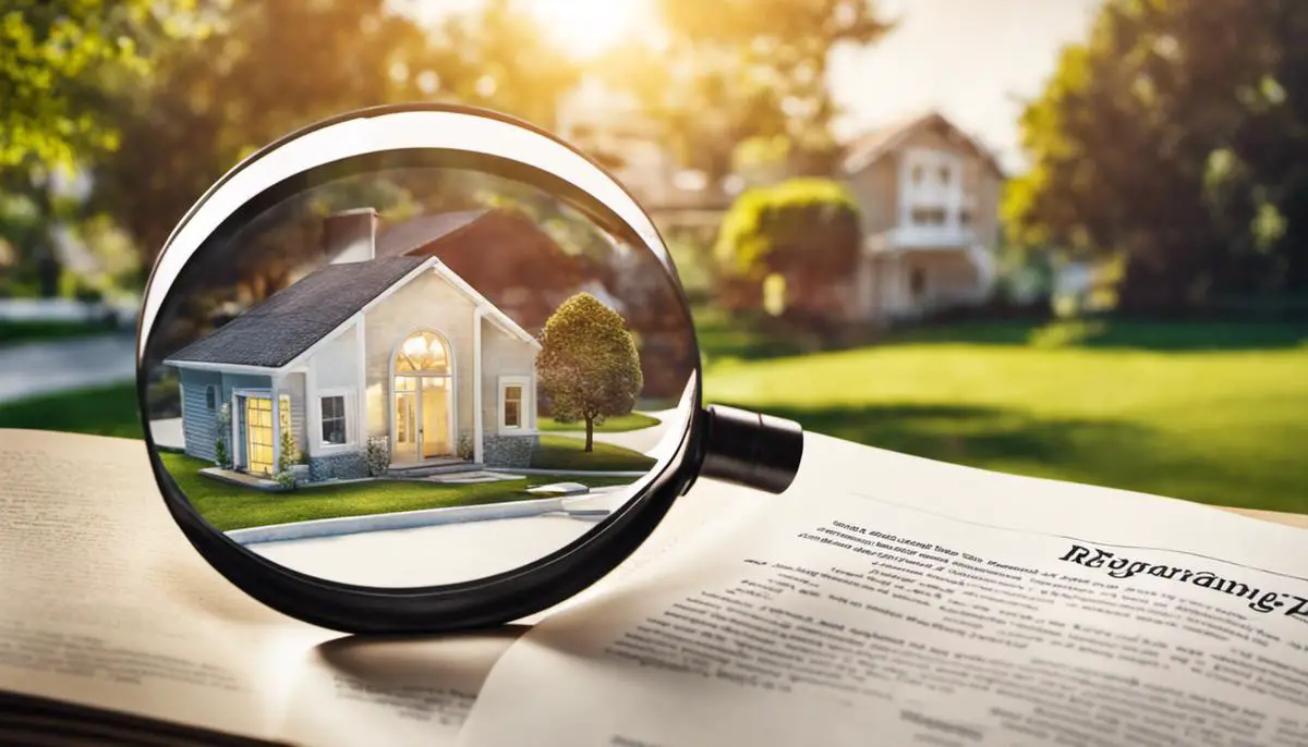 A magnifying glass analyzing a house, representing the importance of understanding your goals in home refinancing
